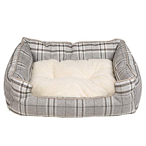 Pet Brands Hundebett grau kariert mittel/groß waschbar Sofa Hundebett von Pet Brands