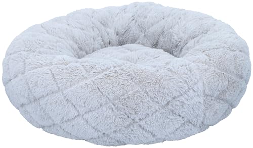 Pet Comfort Hundebett/ Katzenbett - Donut - Kissen - Sofa - für Katzen und kleine Hunde - Flauschig - Waschbar - Ø46cm - Grau von Pet Comfort