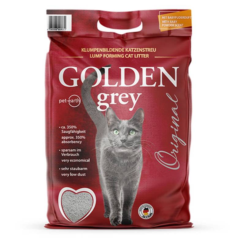 Golden Grey Original Katzenstreu mit Babypuderduft 14kg von Pet-Earth