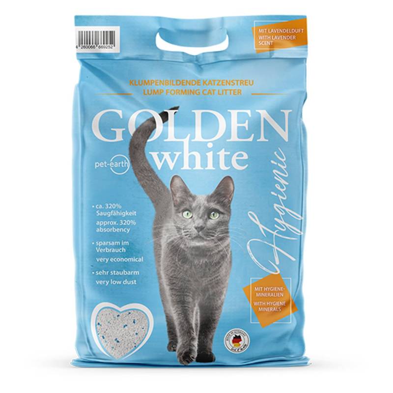 Golden White Hygienic Katzenstreu mit Lavendelduft 14kg von Pet-Earth