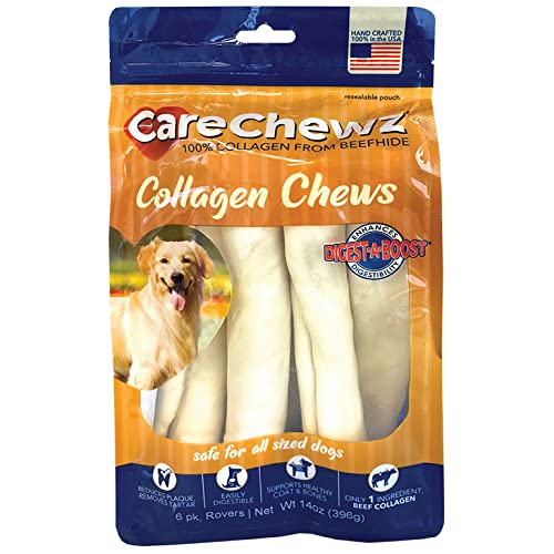 Pet Factory CareChewz Collagen Rovers Hunde-Kauleckerlis, natürlicher Geschmack, 22,9 cm, 6 Stück pro Packung von Pet Factory