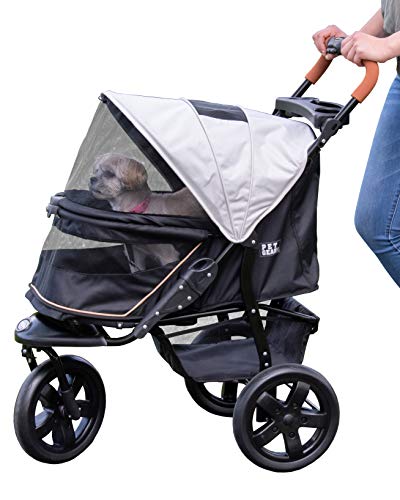 Pet Gear AT3 Haustier-Kinderwagen ohne Reißverschluss, Summit Grey von Pet Gear