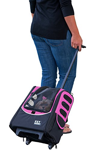 Pet Gear I-GO2 Escort Roller Rucksack, Reisetasche, Autositz für Katzen/Hunde, Netzbelüftung, inklusive Haltegurt, Teleskopgriff, Aufbewahrungstasche, Kaugummi von Pet Gear