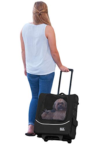 Pet Gear I-GO2 Roll-Rucksack, Reisetasche, Autositz für Katzen/Hunde, Netz-Belüftung, inklusive Haltegurt, Teleskopgriff, Aufbewahrungstasche, 1 Modell, erhältlich in 6 Farben von Pet Gear