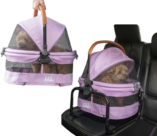 Pet Gear No-Zip View 360 Ultra Lite Haustier-Transporttasche und Autositz für kleine Hunde und Katzen, Druckknopf-Eingang, 38,1 cm, helles Lila von Pet Gear