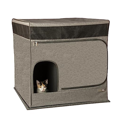 Pet Gear Pro Pawty für Katzen mit LittertraX Matte, Schluss mit verstreuten Streu Box Nicht im Lieferumfang enthalten von Pet Gear