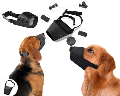 Pet Guru® Hunde-Sicherheitsmaulkorb, Antibeißen, Bellen, Kaukontrolle, verstellbar, bequem, Nylon, XS bis XL (1, XS) von Pet Guru