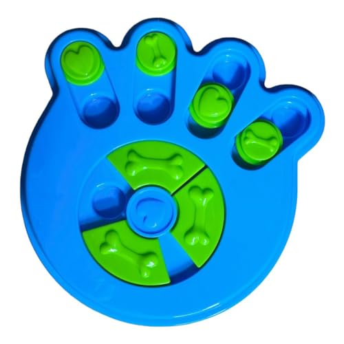 Pet Guru® Hundespielzeug, Pfotenform, Anti-Ersticken, interaktives Puzzle, langsames Füttern, Spielzeug für Hunde und Welpen, Kätzchen und Katzen, Blau von Pet Guru