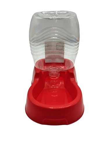 Pet Guru® Schwerkraft-Wassernapfspender für Haustiere, Kunststoff, automatischer Wasserspender für Haustiere, Hunde, Welpen und Katzen, Rot, 500 ml von Pet Guru