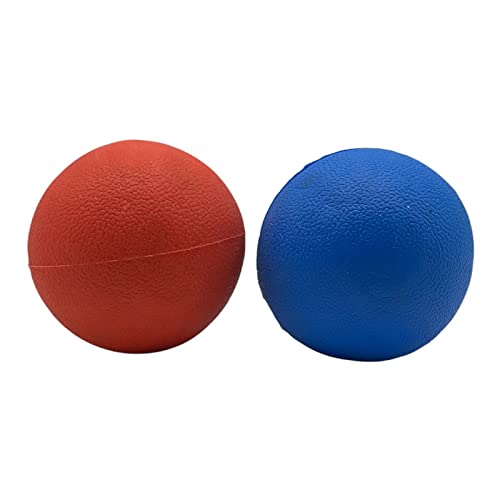 Pet Guru Hundetraining-Ball mit hoher Sprungkraft, mittelgroß und groß, solider Ball, stundenlanger Spaß für alle Hunde und Welpen, solider TRP-Gummi-Ball, 1 rot, 1 blau) von Pet Guru