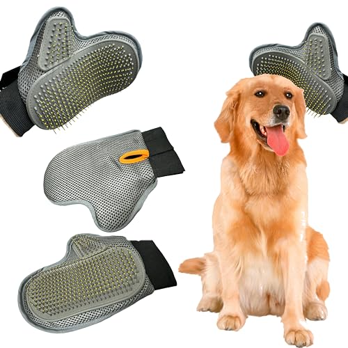 Sanfte Fellpflege-Handschuh für Haustiere, Massagemantel, mit Drahtborsten, Handschuhbürste, für Hunde und Katzen von Pet Guru