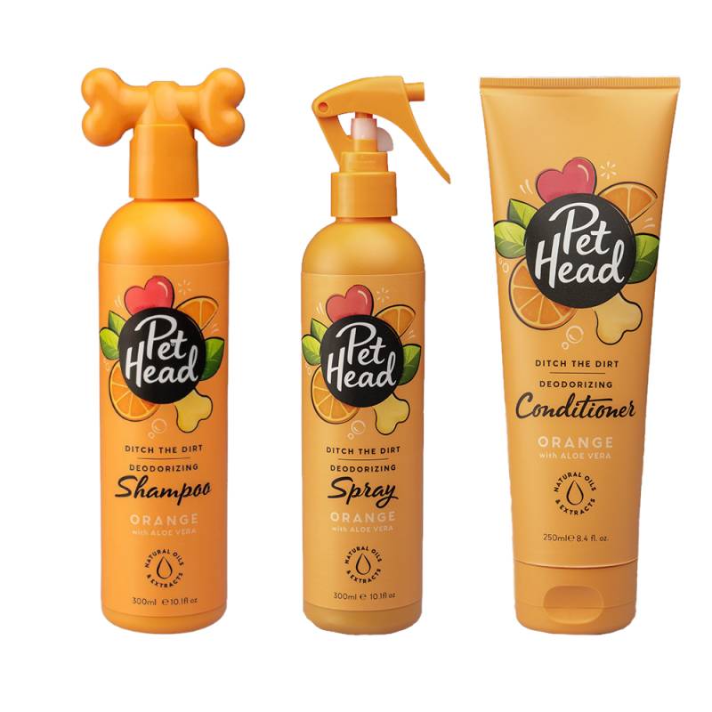 Pet Head Ditch The Dirt - 3-teiliges Pflegeset (Shampoo, Conditioner, Spray) von Pet Head