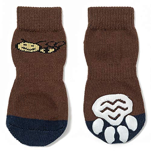 Pet Heroic Indoor Anti-Rutsch Socken für Hunde und Katzen - 6 Größen von S bis 3XL für kleine-riesige Tiere - Pfotenschutz und Traktion Dank Silikon-Gel von Harfkoko