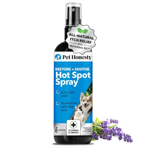 Pet Honesty Restore + Soothe Hot Spots Spray für Hunde und Katzen, sanft zu empfindlicher Haut, beruhigt Juckreiz, Irritationen (Lavendel), 118 ml von Pet Honesty