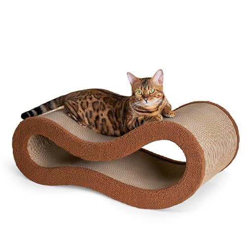 Pet JoJo Cloud Lounge Katzenkratzmatte, wendbares Kratzbrett mit natürlichen Kurven für Freestyle-Kratzen & ergonomische Unterstützung, extra breites Katzenbett für große Katzen, Premium-Karton & von Pet JoJo