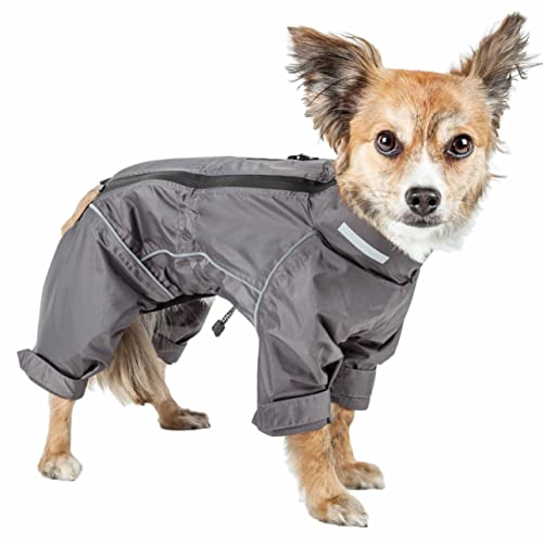 Dog Helios ® 'Hurricanine' Waterproof and Reflective Full Body Dog Coat Jacket W/Heat Reflective Technology, X-Large, Grey von Pet Life