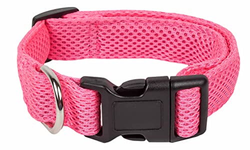 Pet Life ® 'Aero Mesh' 360 Degree Dual Sided Comfortable and Breathable Adjustable Mesh Dog Collar, Large, Pink von Pet Life