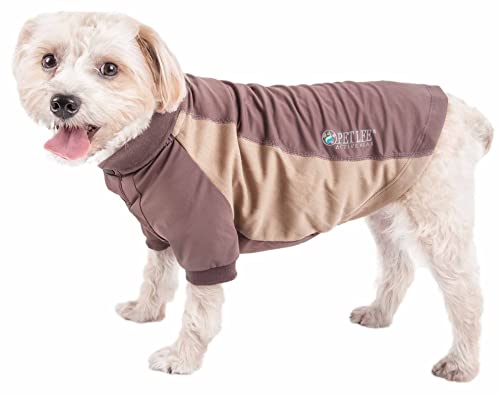 Pet Life Active Barko Pawlo Hundepoloshirt, elastisch, mit Wick-Schutz, Größe XS, Braun von Pet Life