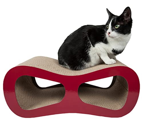 Pet Life 'Modiche' Premium Quality Modern Designer Kitty Cat Scratcher Lounger Lounge with Catnip, One Size, Red von Pet Life