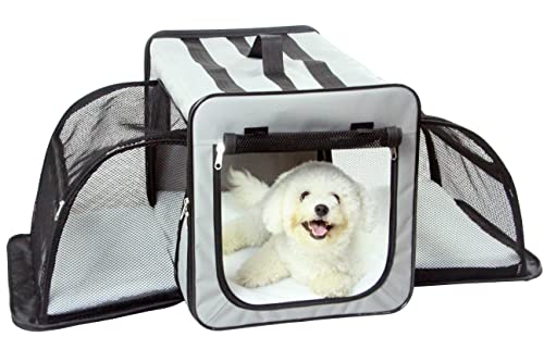 Pet Life Transportkäfig für Haustiere, zusammenklappbar, leicht, zusammenklappbar, Small, grau von Pet Life