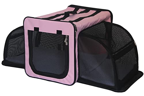 Pet Life Transportkäfig für Haustiere, zusammenklappbar, leicht, zusammenklappbar, X-Large, Rose von Pet Life