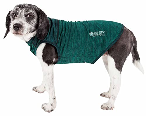 PetLife Active Aero-Pawlse Heathered Quick Dry and 4-Way Stretch Performance Tank Top für Hunde, Größe XS, Grün von Pet Life