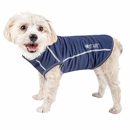 PetLife Active Racerbark 4-Wege-Stretch-Performance-Active Dog-T-Shirt, Größe L, Marineblau von Pet Life