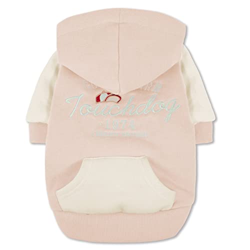 Touchdog Hunde-Kapuzenpullover Heritage, weiche Baumwolle, Größe S, Rosa von Pet Life