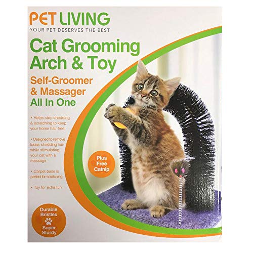 Katzenpflege-Bogen-Spielzeug - Selbstpflege & Massagegerät All-in-One Pet Kitten Scratcher Katzenbogen Spielzeug Katzenminze und Federspielzeug für Katzenspaß von Pet Living