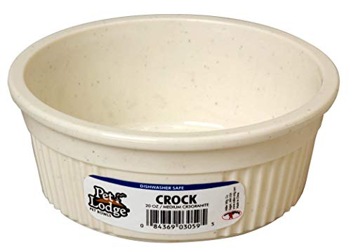 Pet Lodge® Crock Futternapf, robuster Kunststoff, Futter- und Wassernapf, Granit, 2,5 Tassen, Größe M von Pet Lodge