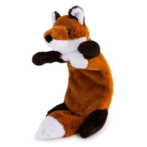 Pet London Crinkle Flattie Fox Quietschendes Hundespielzeug, weicher Plüsch, zwei versteckte Quietscher von Pet London