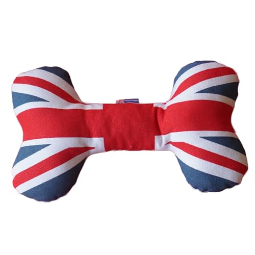 PetLondon British London Hundespielzeug/Hundespielzeug mit Knochen aus Leinen, 33 cm, mit Quietschelement von Pet London