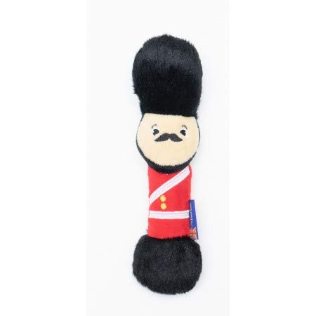 PetLondon British London Royal Guard Plüsch-Hundespielzeug, quietschend und 15,2 cm Plüsch, London Beefeater Queen Guard Welpenspielzeug, niedliches lustiges Royal London Union Jack Hund interaktives Spielzeug von Pet London