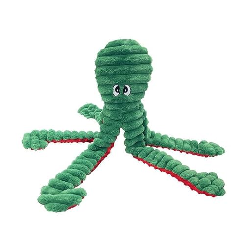 Pet Lou Christmas King Octopus 66.0 cm Long Red and Green Squeak Toy Plush Pet Toys and Supplies von Pet Lou