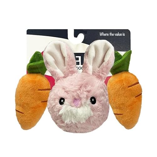 Pet Lou Ez Quietschball, 3 Stück, Kaninchen und Karotte, 10,2 cm Höhe von Pet Lou