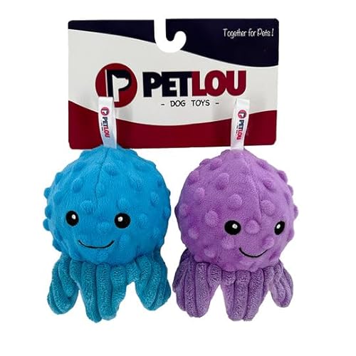 Pet Lou Octopus EZ Quietschball, 2 Stück, 10,2 cm Breite von Pet Lou