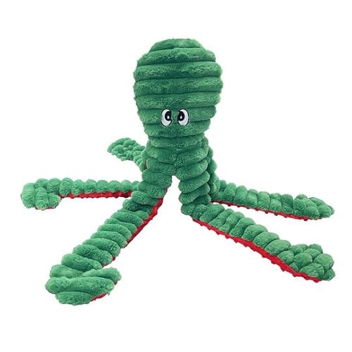 Pet Lou Weihnachtsmonster-Oktopus, 81,3 cm lang, Rot und Grün, Quietschspielzeug, Plüsch, Haustierspielzeug und Zubehör von Pet Lou