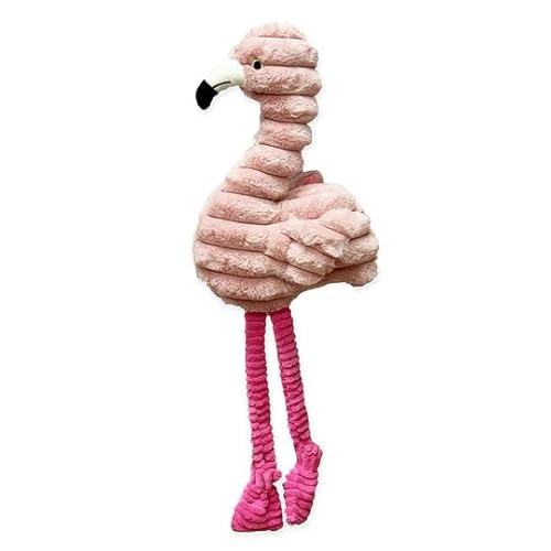 Pet Lou Zoo Friends Flamingo, 66 cm Höhe, Pink, Quietschspielzeug, Plüsch, Haustierspielzeug und Zubehör von Pet Lou