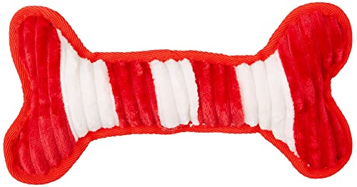 Petlou Holiday Plüschspielzeug für Hunde und Katzen in verschiedenen Größen (Rot und Weiß, 22,9 cm Christmas Bite Me Bone) von Pet Lou