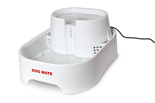 Dog Mate Großer Haustier-Wasserbrunnen für Hunde und Katzen, 6 Liter, Weiß von Dog Mate