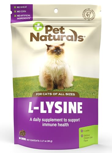 Pet Naturals L-Lysine Chews Spielzeug für Katzen, des Immunsystems und Unterstützung der Atemwege Nahrungsergänzungsmittel, 60 Bite Kauspielzeug (3,17 oz) von Pet Naturals