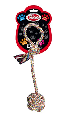 Pet Nova Schnurball 5x27cm - Superdental - Beißring Zähne putzen - Gewicht 65-75g, ROPE-BALLONROPE-5CM von Pet Nova