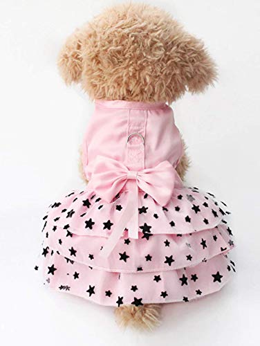 Pet Palace Hundekleid Little Starry, inkl. LED-Hundehalsband in Knochenform, Pink von Pet Palace