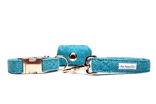 Pet Peterson Hundehalsband und Leine, 3-teiliges Set mit Halsband, Leine und Taschenhalter (L, Sydney) von Pet Peterson