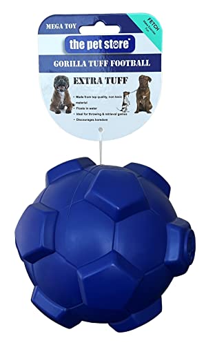 Pet Store The Gorilla Tuff Floating Football Hundespielzeug, ideal zum Werfen und Apportieren von Spielen an Land und im Wasser, fördert gesunde Bewegung für Ihren Hund von Pet Prime