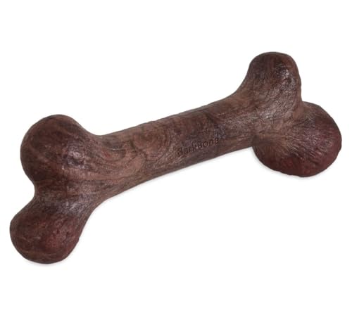 Barkbone - Dino Steak Flavor - Kauspielzeug für Hunde - Kauknochen für Hunde - Steakgeschmack - In jeden Knochen eingearbeitetes Aroma - Perfekt für harte Kauer - Größe Medium - Maße: 21 x 6.5 x 4 cm von Pet Qwerks