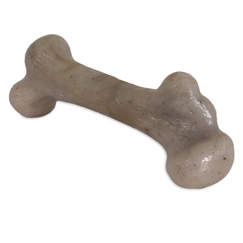 Pet Qwerks Dinosaurier BarkBone – Nylon Hundeknochen für Aggressive Kauer – Speck-Geschmack – 27,9 cm von Pet Qwerks