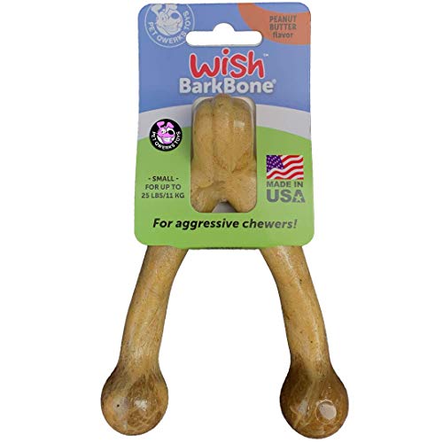 Pet Qwerks Nylon Wishbone Durable Dog Chew Toy Small Peanut Butter Flavor von Pet Qwerks