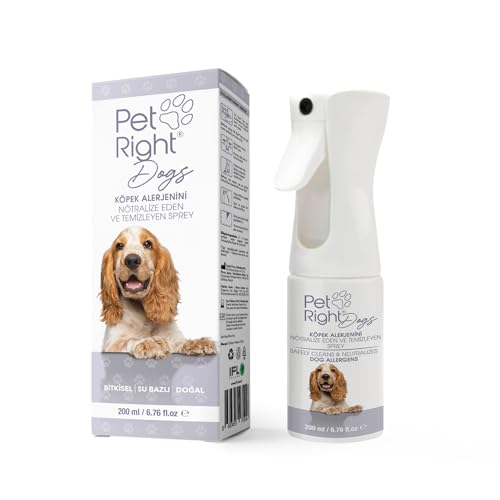 Pet Right Hundeallergen Neutralisierungsspray für den Menschen, Frei von Duftstoffen, Sicher auf Textilien, Reiniger für Mehrere Oberflächen und Linderung von Allergien, Vielseitig Einsetzbar, 200 ml von Pet Right
