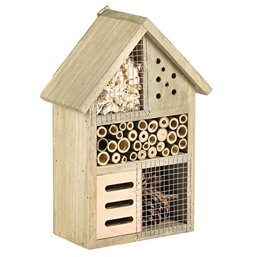 Insektenhaus aus Holz, umweltfreundlich, Biene, Marienkäfer, Schmetterling, Insekten, 25,5 cm von Pet Ting